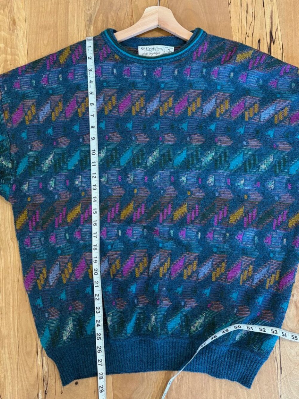 Vintage St. Croix Textured Sweater 3D Knit Cosby Biggie Men's XL - Picture 8 of 9